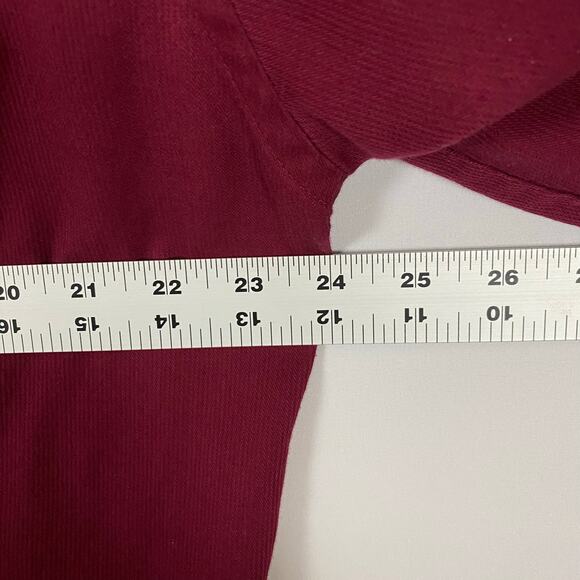 Van Heusen Burgundy Pin Cord Button-Up Shirt Long Sleeve Men's Large Classic Fit - Picture 12 of 13